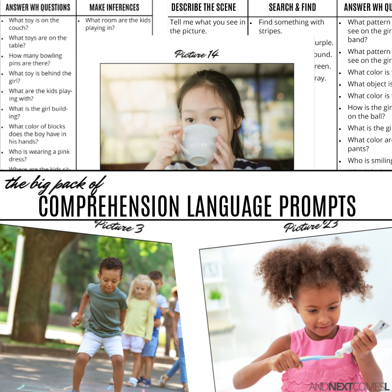 Printable comprehension language promtps