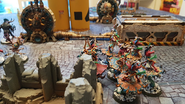 Warhammer 40k battle report - Eternal War -  No Mercy - 500 points - Daemons of Tzeentch vs Thousand Sons