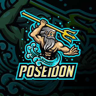 Cool Logo Gaming Esport Poseidon