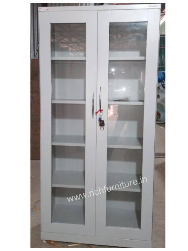 Glass Door Steel Cupboard Model