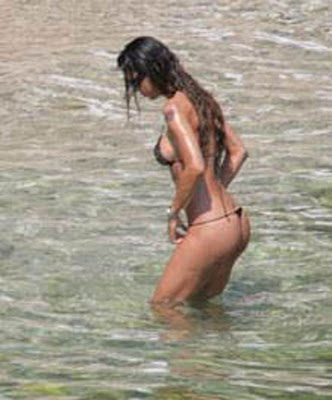 Candids of Nina Moric in a Thong Bikini on the Beach Where is the Rest of