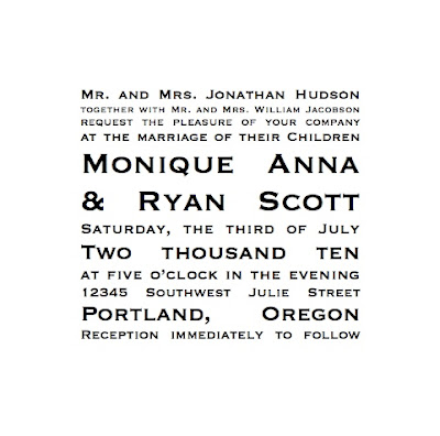 wedding invitation kit or DIY wedding invitations by using unique fonts