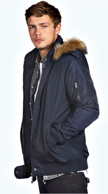  Bomber Jacket With Faux Fur  Parka Hood £30.00