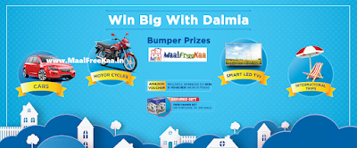 Dalmia Cement is offering a chance to win exciting prizes to customers who purchase Dalmia Cement or Dalmia DSP cement. On purchase of 100 or more bags