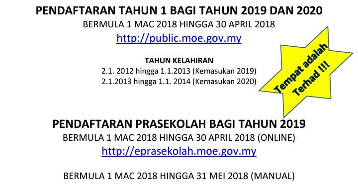 Portal Info Sk Seri Negeri Pendaftaran Tahun 1 2019 Dan 2020