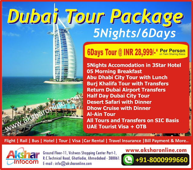 Dubai Tour Package 5Nights/6Days, Dubai Tour Package, Dubai Full Tours, 5Nights Accomodation in 3Star Hotel 05 Morning Breakfast Abu Dhabi City Tour with Lunch Burj Khalifa Tour with Transfers Return Dubai Airport Transfers Half Day Dubai City Tour Desert Safari with Dinner Dhow Cruise with Dinner Al-Ain Tour All Tours and Transfers on SIC Basis UAE Tourist Visa + OTB5Nights Accomodation in 3Star Hotel 05 Morning Breakfast Abu Dhabi City Tour with Lunch Burj Khalifa Tour with Transfers Return Dubai Airport Transfers Half Day Dubai City Tour Desert Safari with Dinner Dhow Cruise with Dinner Al-Ain Tour All Tours and Transfers on SIC Basis UAE Tourist Visa + OTB, Dubai Visa, Dubai Tour Agent, Dubai Supplier, Dubai Trasfers, Dubai Packages, Dubai Flight Ticket, Cheap Ticket Agent Ahmedabad Dubai Ticket agent, Ahmedabad Travel Agent, Dubai Packages