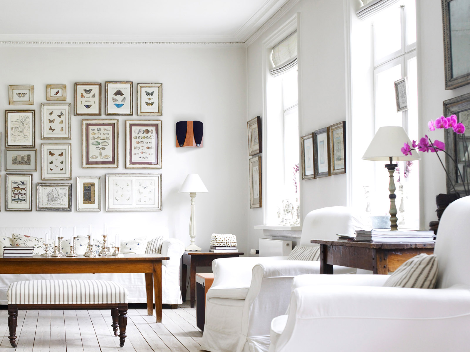 White Home Interior Design Living Room