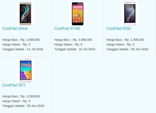 Harga Hp Terbaru Coolpad Agustus 2016