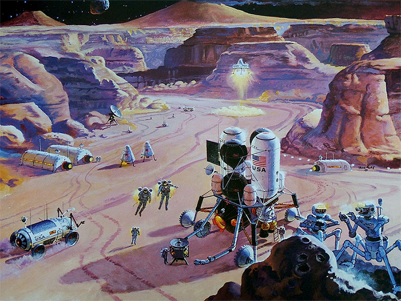 Mars base by Robert McCall