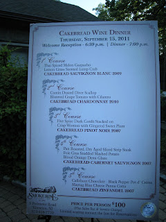 Cakebread Cellars Dinner at Smoke Rise Inn