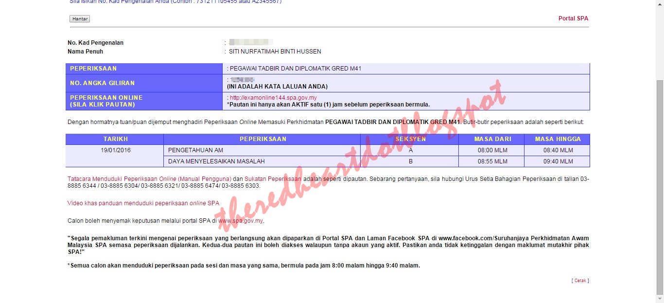 The.red.heart ♥: PEPERIKSAAN ONLINE PEGAWAI TADBIR 