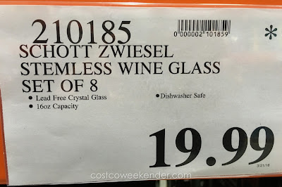 Deal for the Schott Zwiesel Studio Collection Stemless Wine Tumblers at Costco