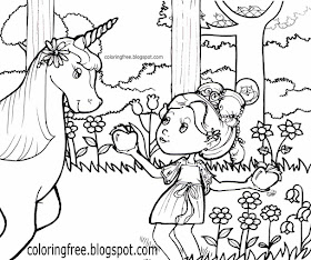 Cute pony creatures mythical world flower woodland pretty girls coloring pages unicorn clipart image