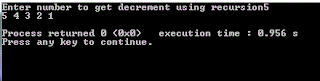 c++ recursive function example to output numbers in descending order