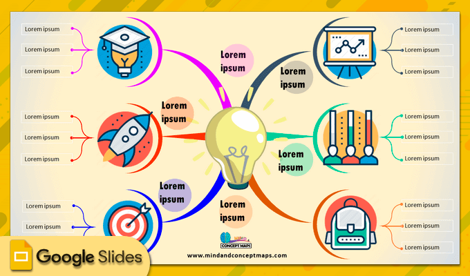 23. Lines crescent mind map Google Slides template