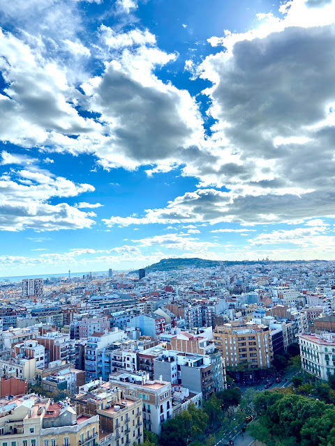 View of Barcelona from the Passion Tower at the Sagrada Familia in Barcelona