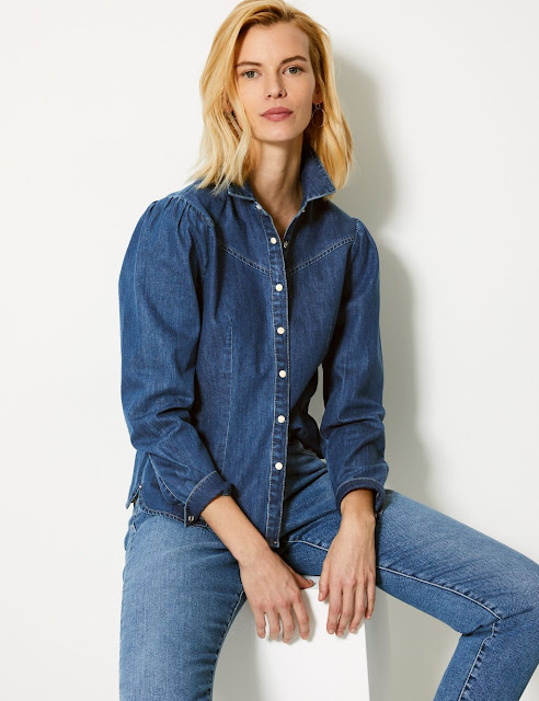 marks and spencer western denim shirt