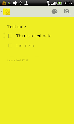 Google keep: Individual note