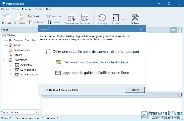 Perfect Backup (logiciel de sauvegarde) est maintenant disponible en français !