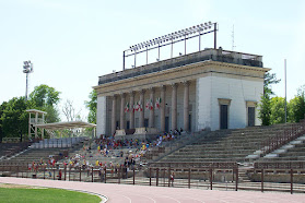 The main grandstand at the Arena Civica is a  striking example of neoclassical architecture