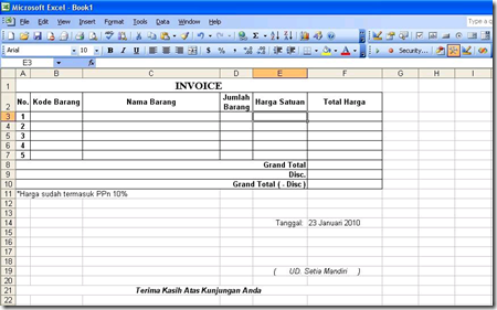 Contoh Database Minimarket - Contoh L