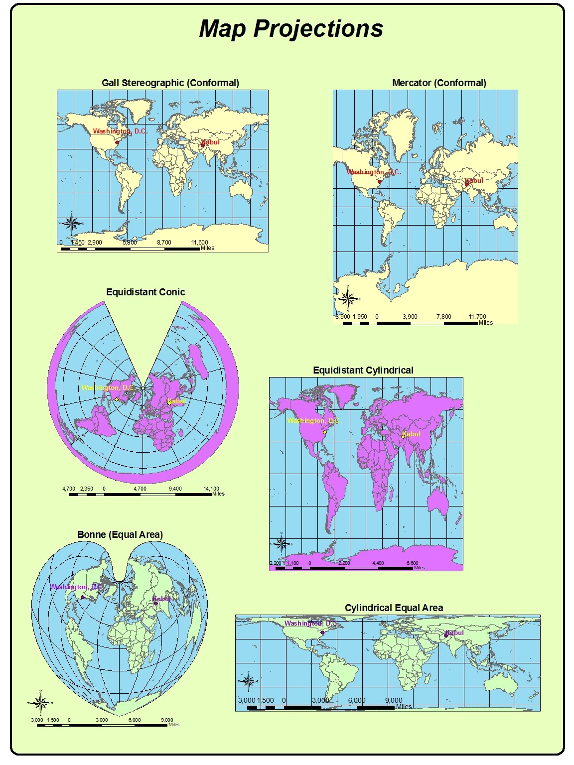 James Antisdel: Geography 7 Blog: Lab 5: Map Projections