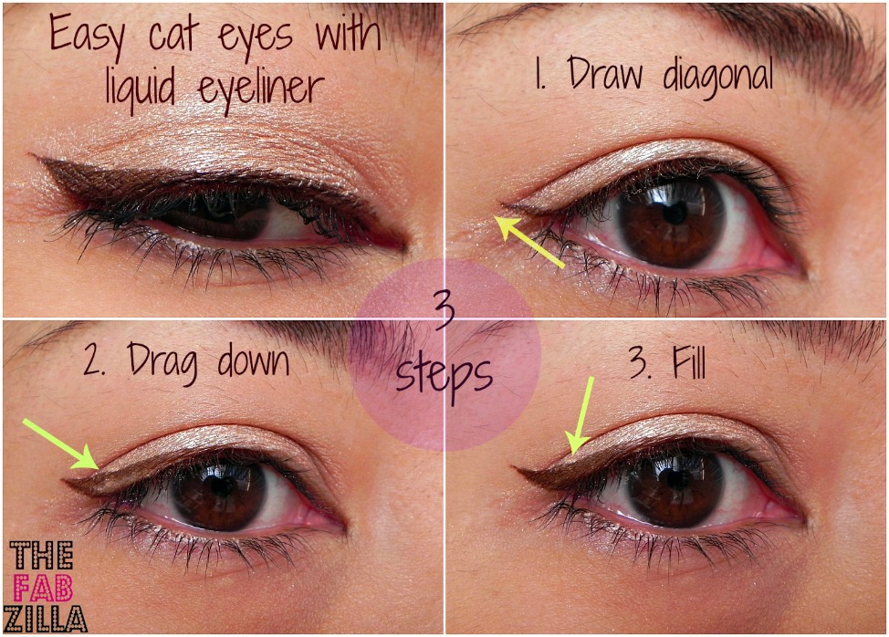 How-to: Easy Cat-Eyes Using Liquid Eyeliner (3 Steps ...