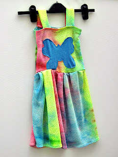 Girls jersey dress with butterfly motif