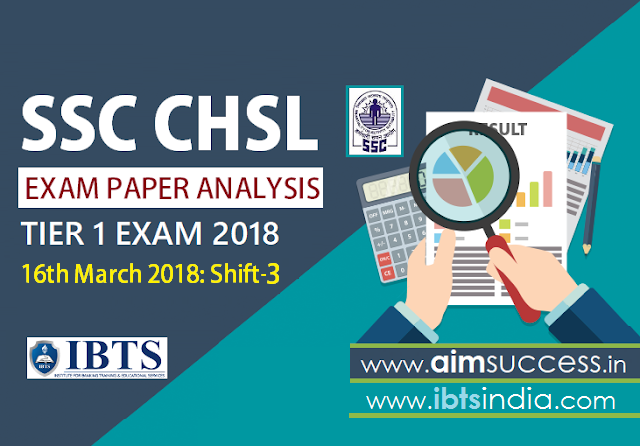 SSC CHSL Tier 1 Exam Analysis 16th March 2018 - Shift 3