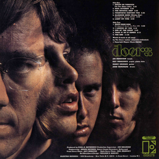 The Doors, first album 1967, back