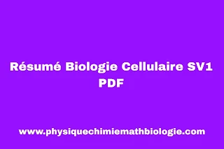 Résumé Biologie Cellulaire SV1 PDF