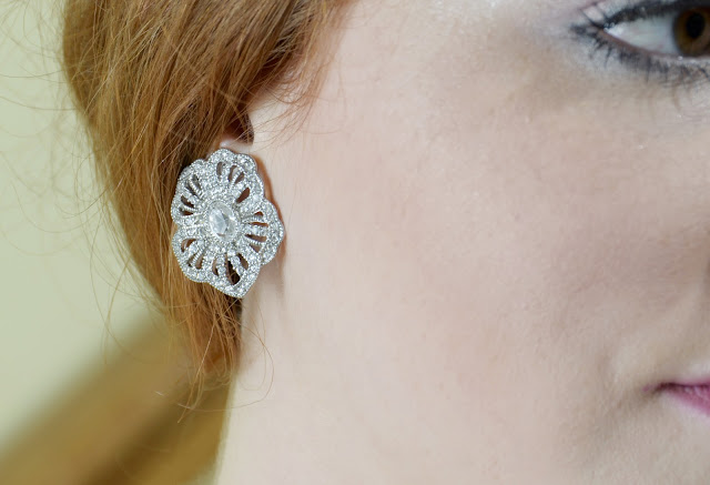 diamond flower earrings, Patricia South Bridal, Prom, Prom Dress, Katie Scarpati, Mary Scarpati, Miami Bloggers, South Florida Bloggers, Twin Bloggers, Blog, Blogger, Beauty Blogger, How To Style, Prom Dress Fashion, Fashion, Fashion Blogger, Fashion Blog, Style, Twin Vogue, Red Hair,