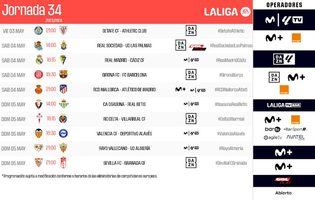 Horarios LaLiga