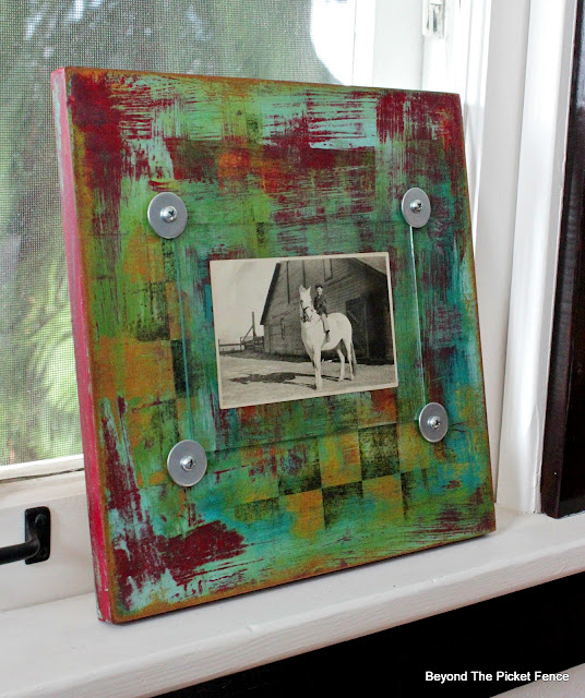 Colorful DIY Frame from Thrift Store Checker Board