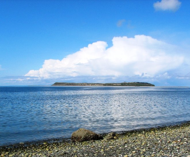 This is protection island, a wildlife refuge near Port Townsend WA.