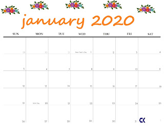 Free Printable Calendar January 2020