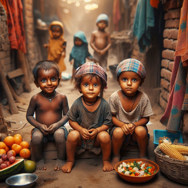 Un grupo de niños africanos disfrutando de su descanso, luego del trabajo.