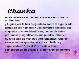 significado del nombre Chaska