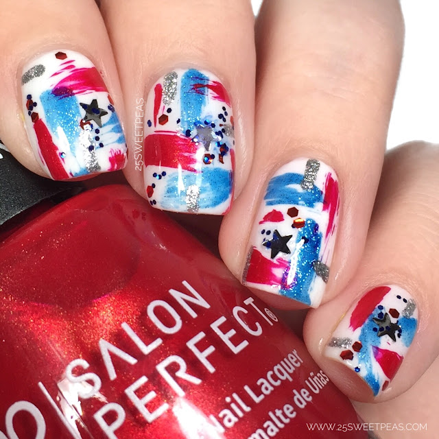 Abstract Fourth of July Nails