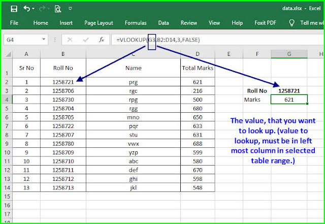 vlookup in excel first argument