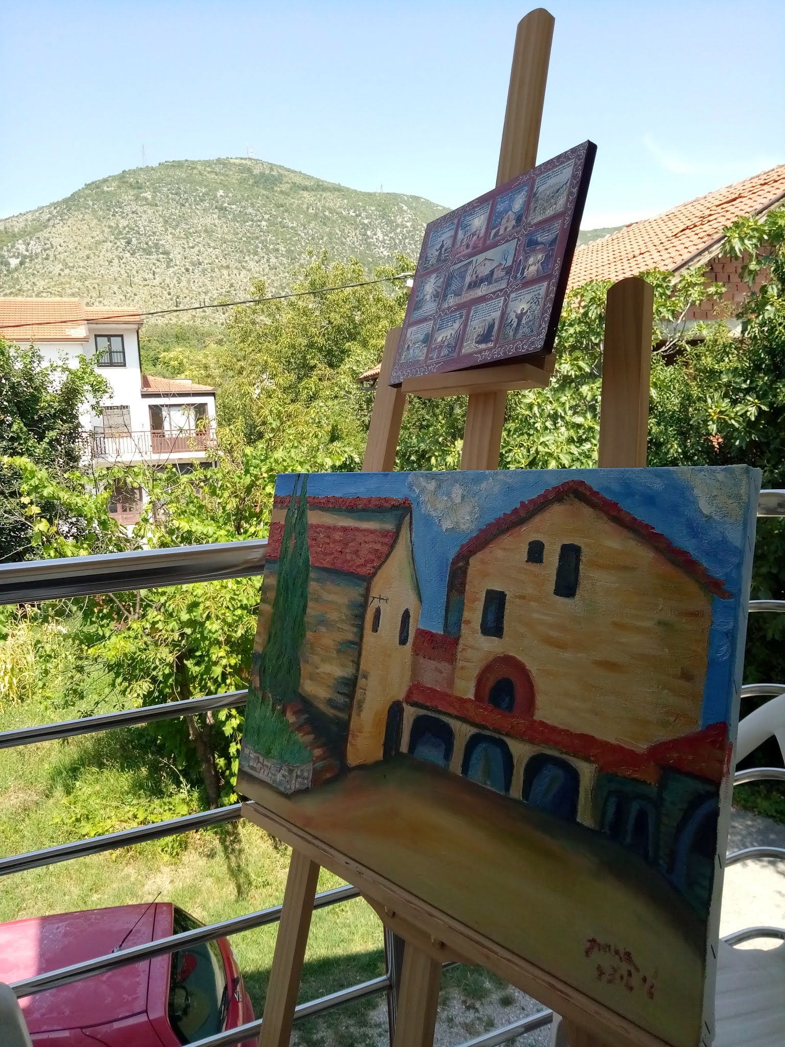 REPAINTING AND REPAIRING AN OIL PAINTING OF ASSISI