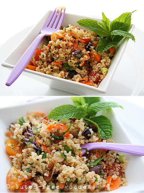 A light and fresh summer quinoa salad with mint and olives... #glutenfree #quinoa #vegan