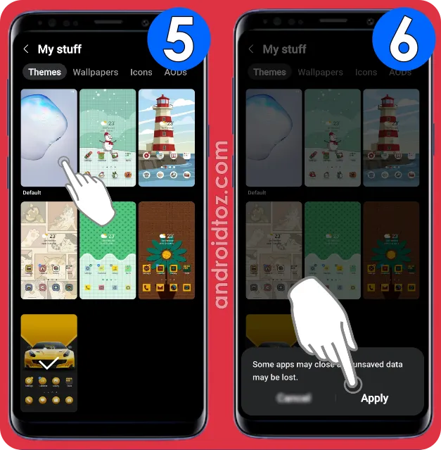 Reset Samsung Theme using Samsung Galaxy Themes App (3/3)