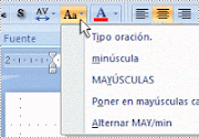 Como pasar de Mayúscula a Minúscula en WORD 2007