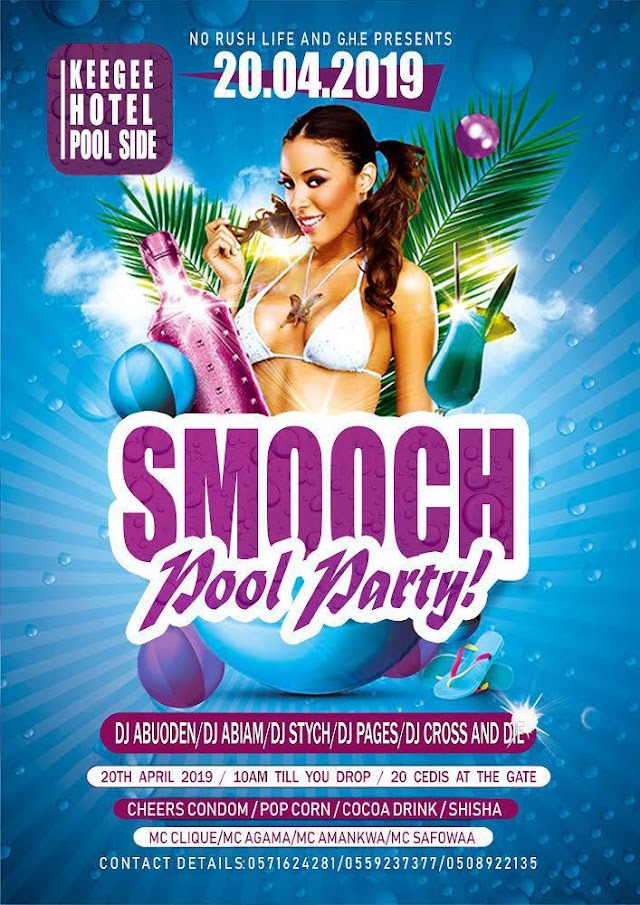 SMOOCH POOL PARTY, TICKETS ALMOST SOLD OUT WEEKS TO EVENT. THE TALK OF TOWN 