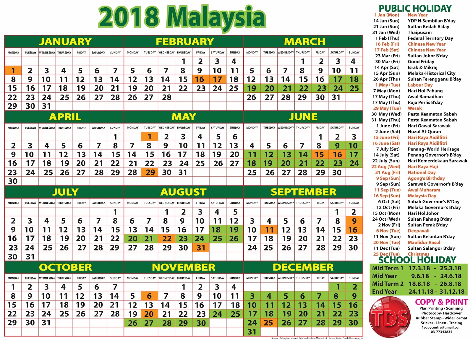Kalendar Hari Raya 2018 - takvim kalender HD
