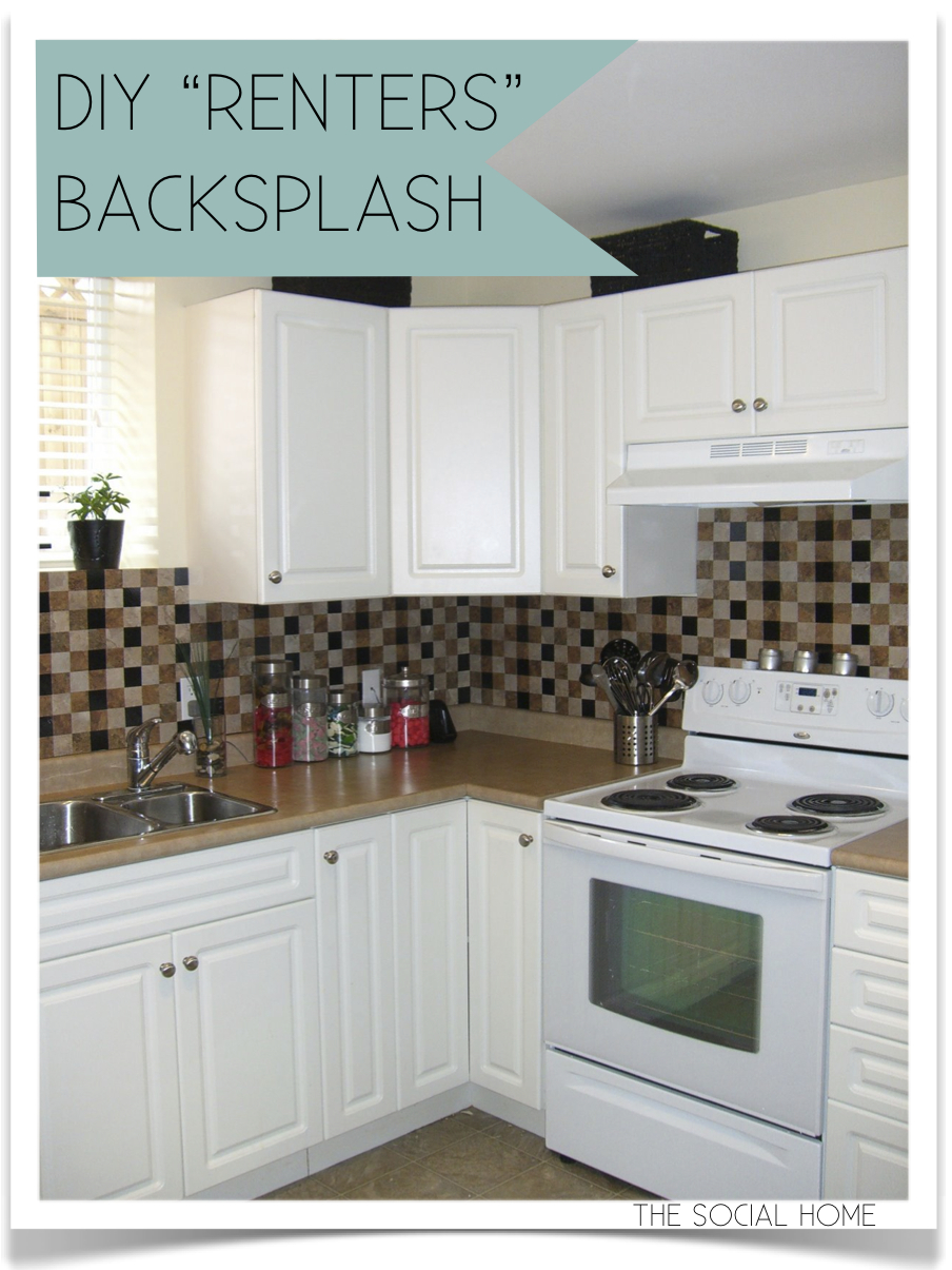  DIY Renters Backsplash with Vinyl Tile 