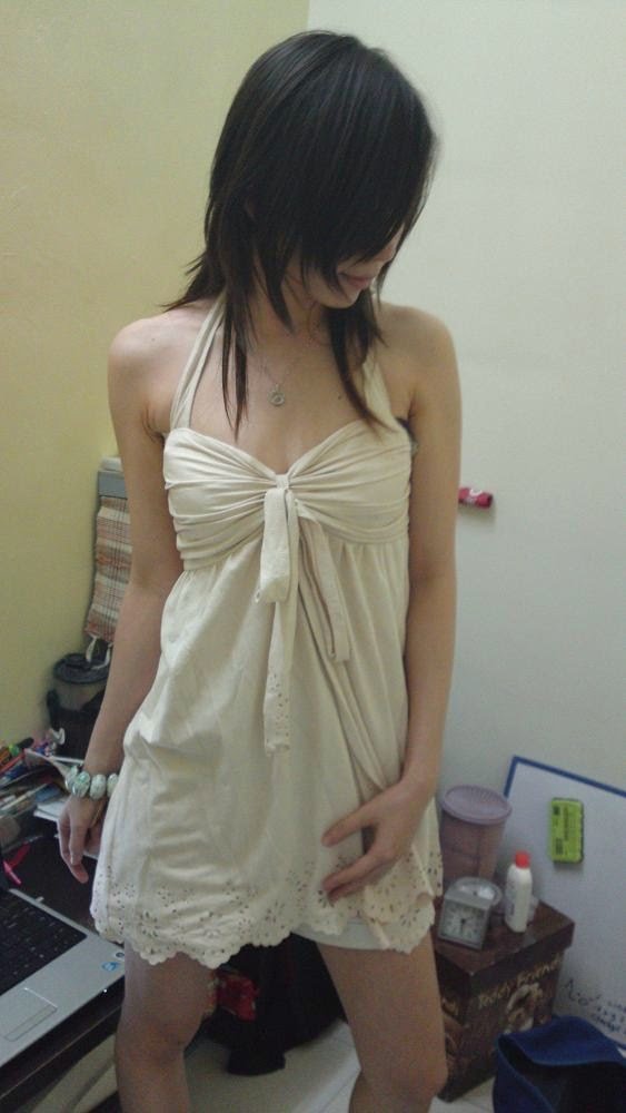 Cream Bare Back Seducing Dress Size Free Size BRAND NEW Price RM 2200