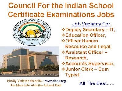 Council For the Indian School Certificate Examinations Jobs