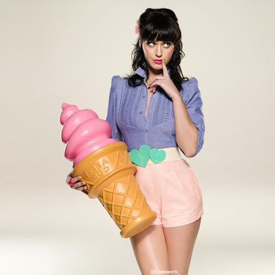 Katy Perry and big ice cream download free wallpapers for iPad